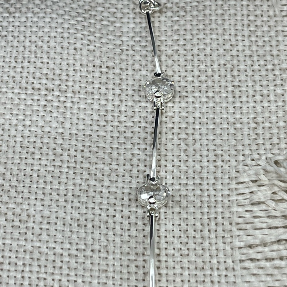 Vintage Sterling Silver CZ Link Bracelet – 925 Stamped – 7"-7.25", 8g - Picture 11 of 17